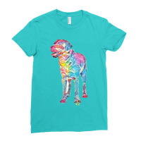 Black Labrador Front View Ladies Fitted T-shirt | Artistshot