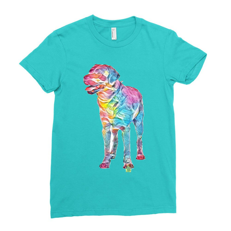 Black Labrador Front View Ladies Fitted T-Shirt by Kemnabi | Artistshot