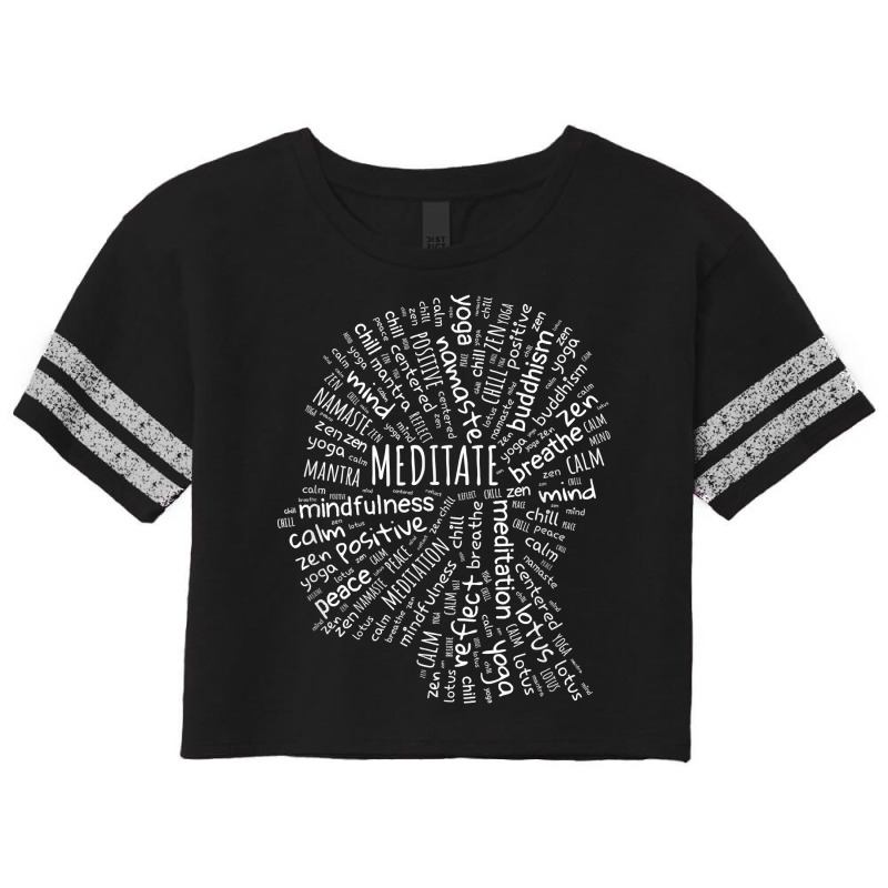 Meditate Mindfulness Zen Buddha Yoga Wordart T Shirt Scorecard Crop Tee by cm-arts | Artistshot