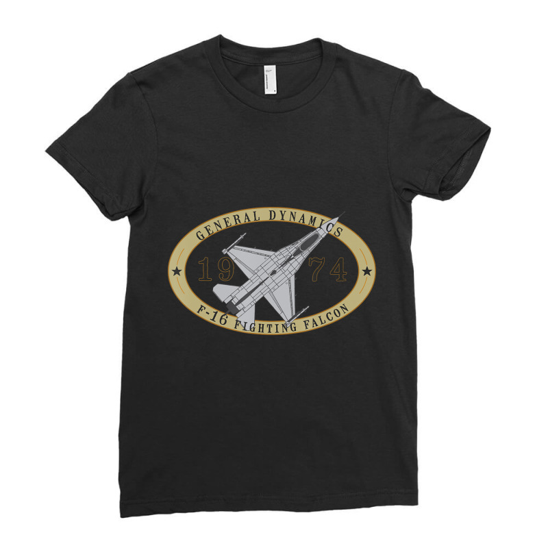 F-16 Fighting Falcon Jet Fighter Military Airplane Ladies Fitted T-Shirt by Aiello Mcdade | Artistshot