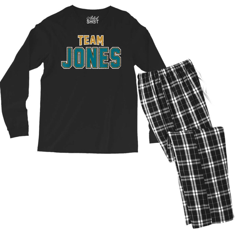 Distressed Team Jones Surname Proud Family Last Name T Shirt Men's Long Sleeve Pajama Set by cm-arts | Artistshot