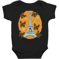 Love Paris Hearts Eiffel Tower Butterfly France Love French Long Sleev Baby Bodysuit | Artistshot