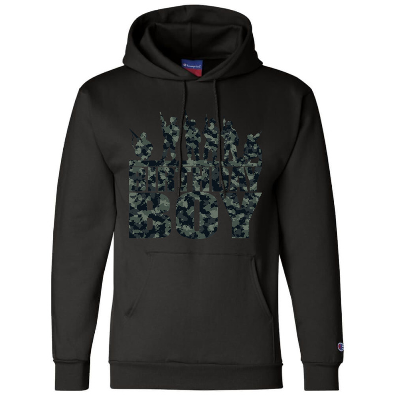 Birthday Boy Army Party Military Party Supplies Camo Green Champion Hoodie | Artistshot