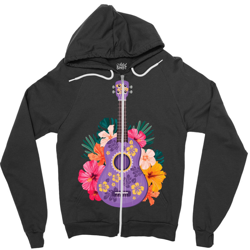 Ukulele Music Instrument Fan, Ukulele Music Instrument Fan Art, Ukulel Zipper Hoodie by SHOODOD | Artistshot