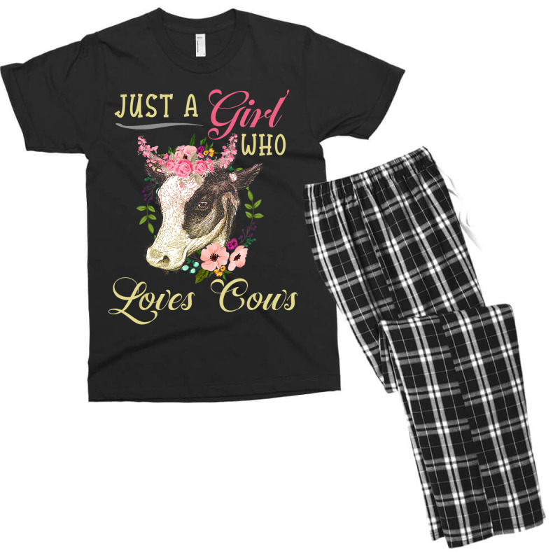 Funny Just A Girl Who Loves Cows Girls, Women And Cow Owners Men's T-shirt Pajama Set by thangdinhsinhelf | Artistshot