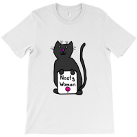 Cute Cat With Nasty Woman Sign  Kamala T-shirt | Artistshot