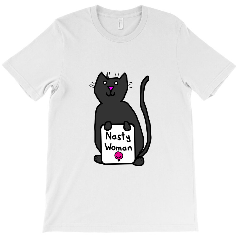 Cute Cat With Nasty Woman Sign  Kamala T-shirt | Artistshot