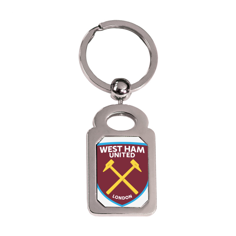 West #ham United Fc Silver Rectangle Keychain | Artistshot