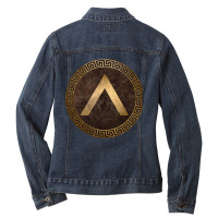 Spartan Shield Lambda Symbol Of Sparta Ladies Denim Jacket | Artistshot