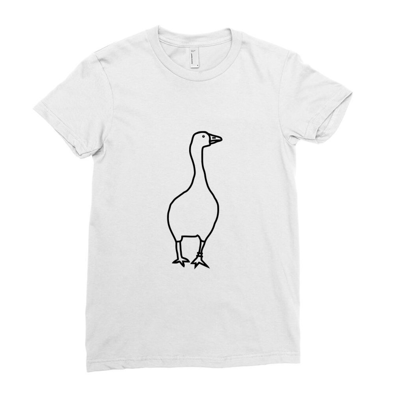 Goose Outline Gaming Ladies Fitted T-Shirt by miriamdunca | Artistshot