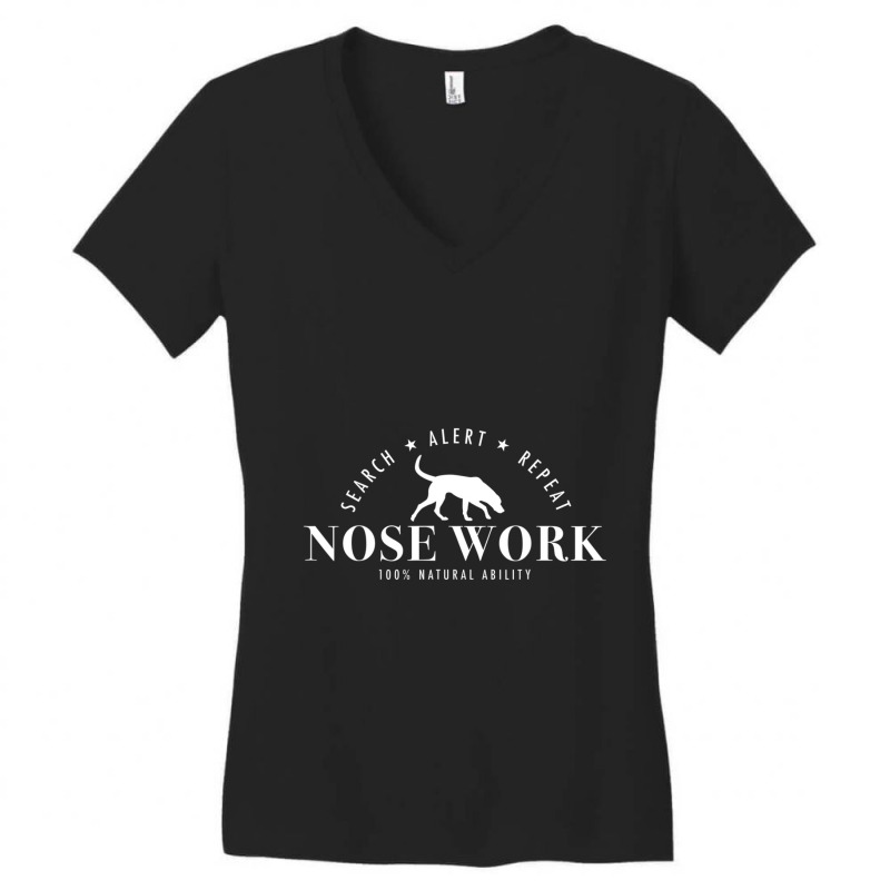 Nose Work Dog, Search Alert Repeat Women's V-Neck T-Shirt by Konlasa6638 | Artistshot