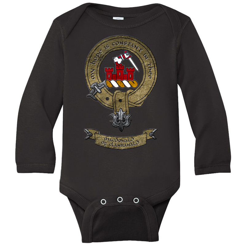 Clan Macdonald Scottish Pride Family Coat Of Arms Long Sleeve Baby Bodysuit by Whitfield Wolff | Artistshot