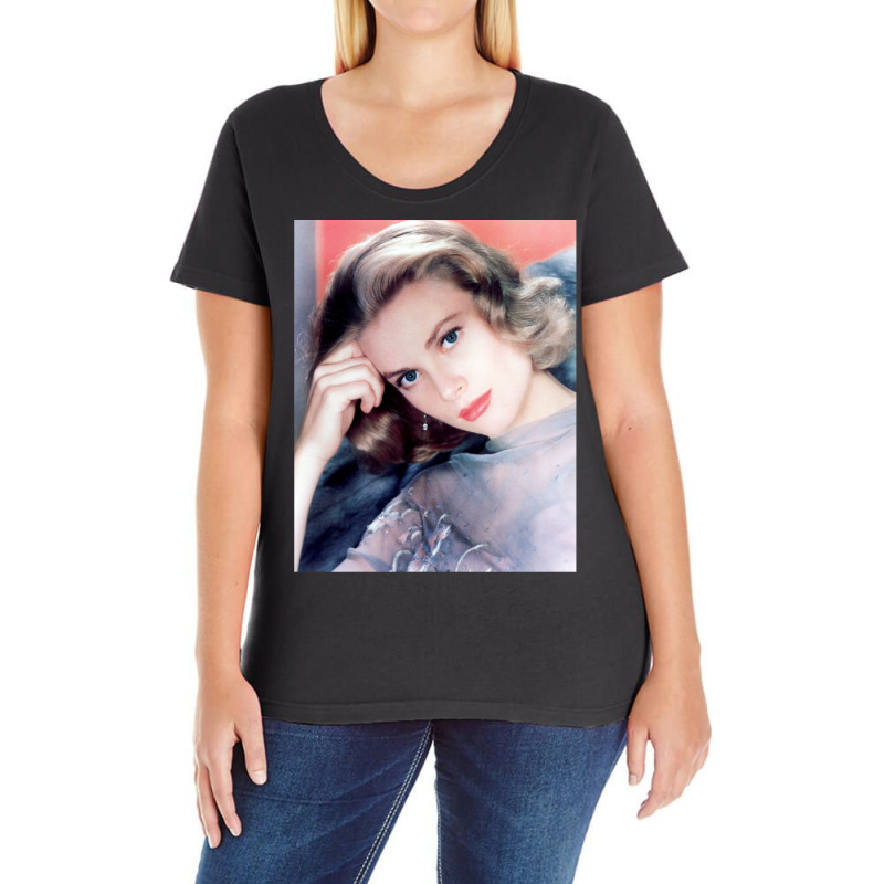 Grace Kelly Cute Ladies Curvy T-Shirt by cm-arts | Artistshot