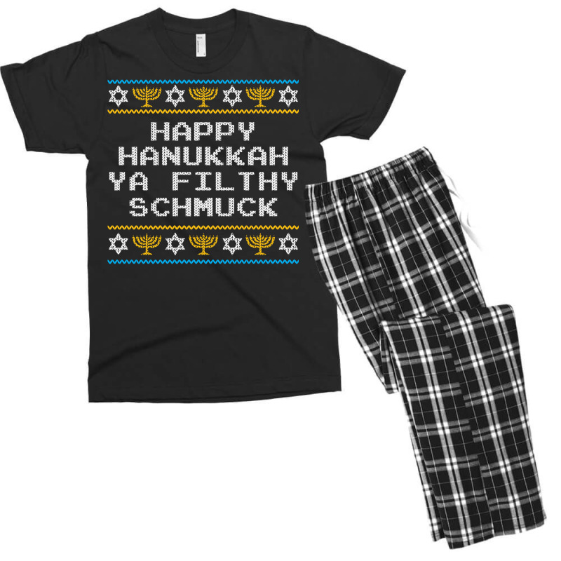 Funny Jewish Hanukkah Ya Filthy Schmuck Men's T-shirt Pajama Set | Artistshot