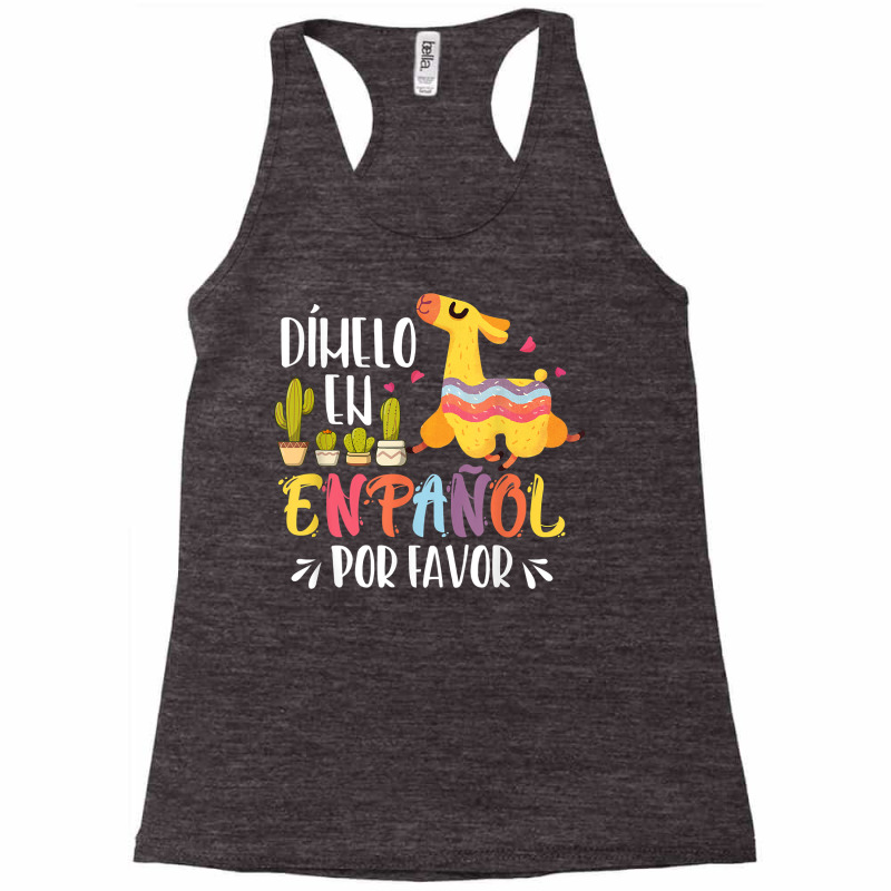 En Espanol Por Favor Bilingual Spanish Teacher T Shirt Racerback Tank by cm-arts | Artistshot