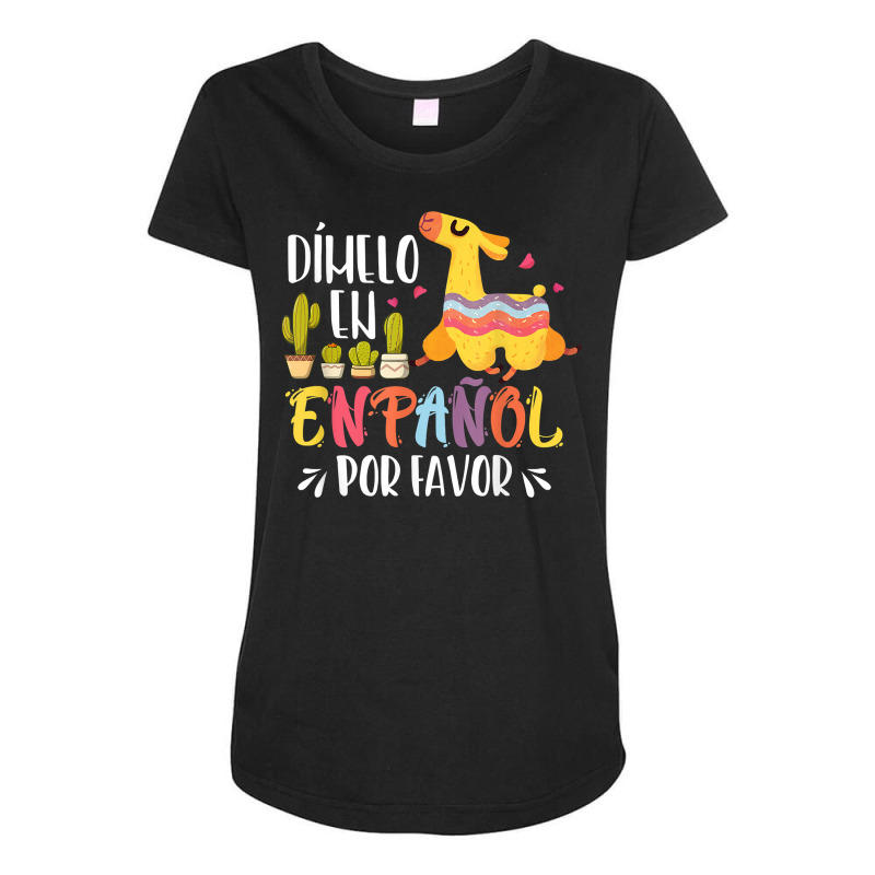 En Espanol Por Favor Bilingual Spanish Teacher T Shirt Maternity Scoop Neck T-shirt by cm-arts | Artistshot