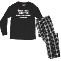 Christmas Is Better With A Icelandic Sheepdog Dog Men's Long Sleeve Pajama Set | Artistshot