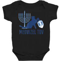 Meowzel Tov Ugly Hanukkah Funny Vintage Ugly Holiday Jewish T Shirt Baby Bodysuit | Artistshot