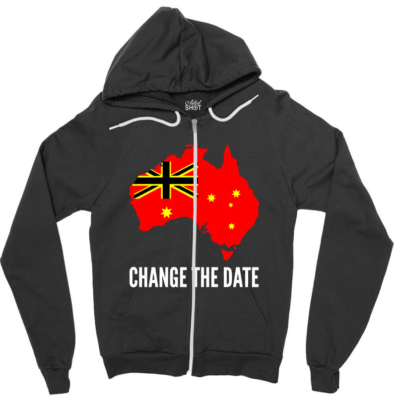 Invasion Day Change The Date Zipper Hoodie by cm-arts | Artistshot