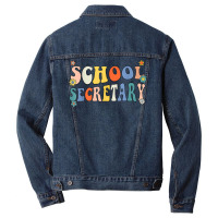 Groovy School Secretary Coping Skills Back To School T Shirt Men Denim Jacket | Artistshot