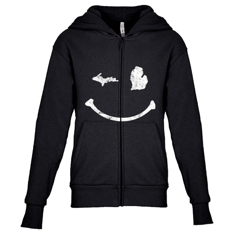 Cute Winking Michigan Mi Native Michigander Youth Zipper Hoodie by cm-arts | Artistshot