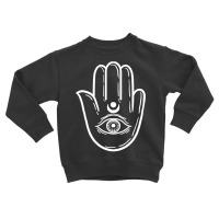 Hand Eye Hamsa Minimal Art Chanukah Festival Jewish Gift Toddler Sweatshirt | Artistshot