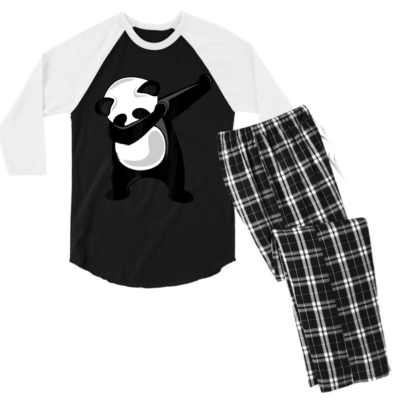 Dabbing Panda Cute Animal Giant Panda Bear Dab Dance Men's 3/4 Sleeve Pajama Set | Artistshot