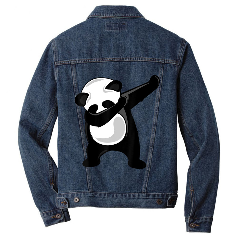 Dabbing Panda Cute Animal Giant Panda Bear Dab Dance Men Denim Jacket | Artistshot