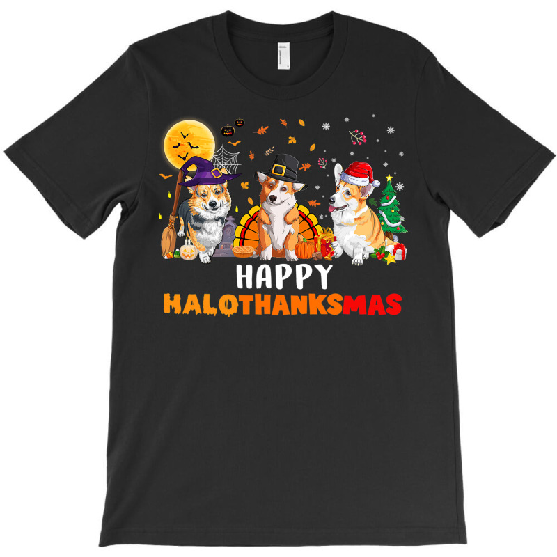 Corgi Dog Halloween Merry Christmas Happy Hallothanksmas T-shirt | Artistshot