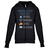 Hanukkah 2021 Checklist Happy Hanukkah Pajamas For Family T Shirt Youth Zipper Hoodie | Artistshot