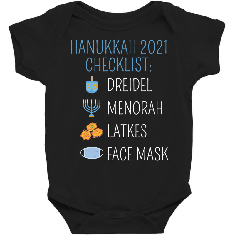 Hanukkah 2021 Checklist Happy Hanukkah Pajamas For Family T Shirt Baby Bodysuit | Artistshot