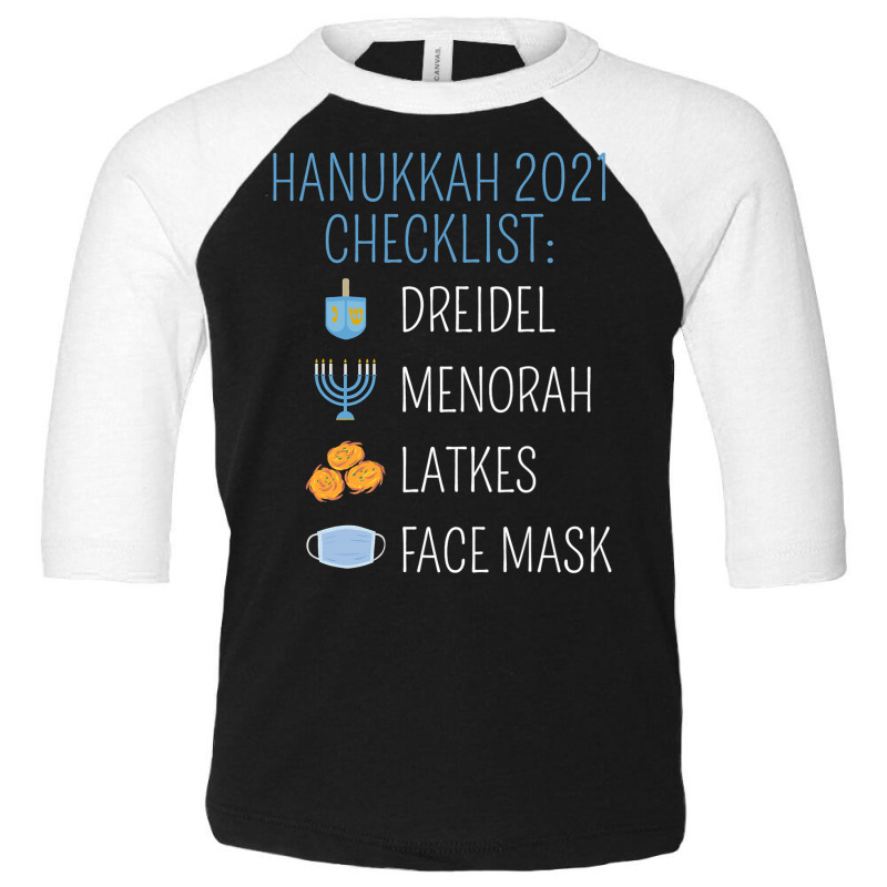 Hanukkah 2021 Checklist Happy Hanukkah Pajamas For Family T Shirt Toddler 3/4 Sleeve Tee | Artistshot