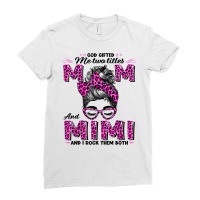 God Gifted Me Two Titles Mom Mimi Leopard Pink Wink Woman T Shirt Ladies Fitted T-shirt | Artistshot