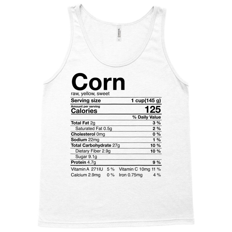 Corn Nutritional Facts Gifts Thanksgiving Costume Christmas Tank Top | Artistshot