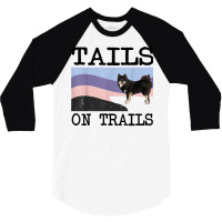 Finnish Lapphund Tails On Trails Funny Dog Hiking T Shirt 3/4 Sleeve Shirt | Artistshot