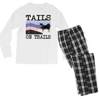 Finnish Lapphund Tails On Trails Funny Dog Hiking T Shirt Men's Long Sleeve Pajama Set | Artistshot