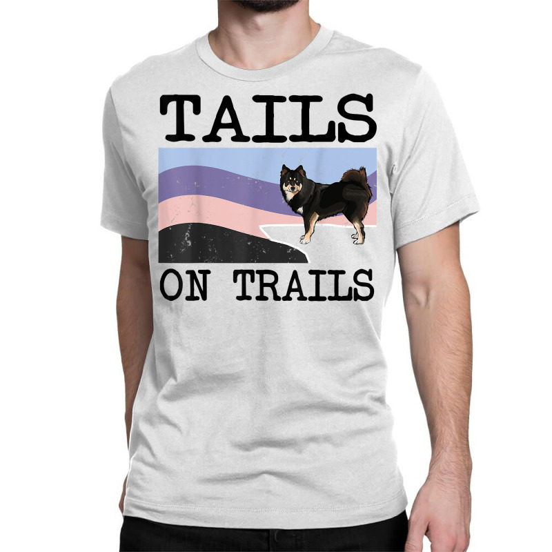 Finnish Lapphund Tails On Trails Funny Dog Hiking T Shirt Classic T-shirt by puetzee | Artistshot