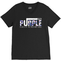 Purple Camo Month Of The Military Child Army Soldier Kids V-neck Tee | Artistshot