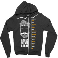 Epic Beard Growth Chart T-shirt, By Zany Brainy Zipper Hoodie | Artistshot