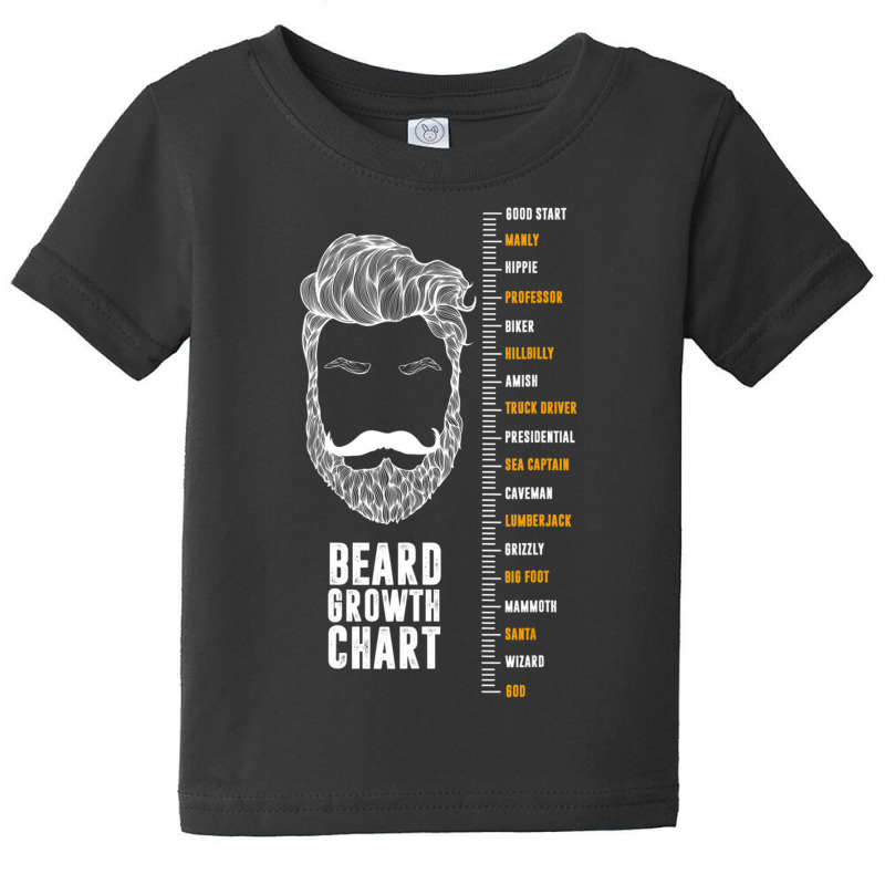 Epic Beard Growth Chart T-shirt, By Zany Brainy Baby Tee | Artistshot