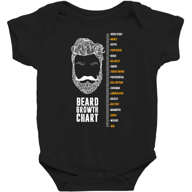 Epic Beard Growth Chart T-shirt, By Zany Brainy Baby Bodysuit | Artistshot