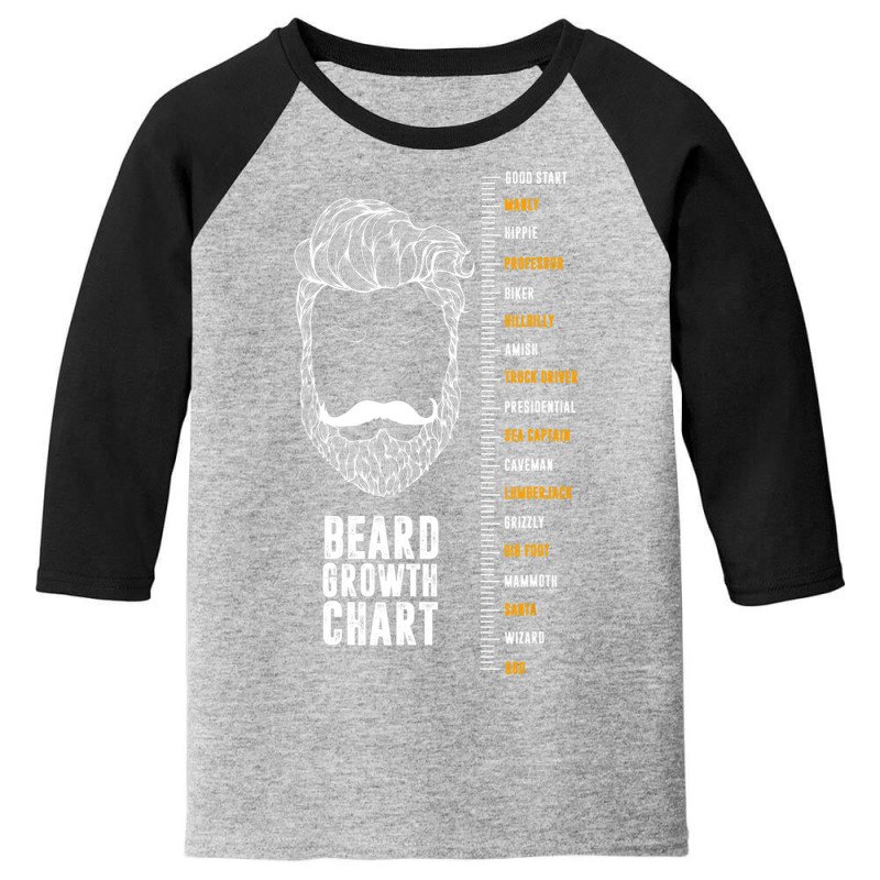 Epic Beard Growth Chart T-shirt, By Zany Brainy Youth 3/4 Sleeve | Artistshot