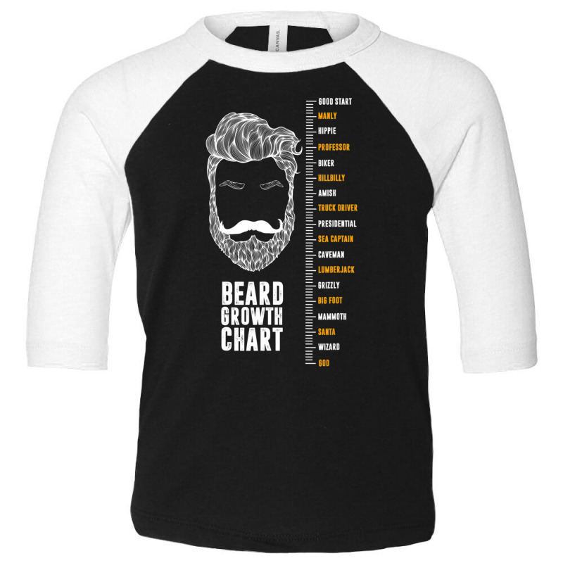 Epic Beard Growth Chart T-shirt, By Zany Brainy Toddler 3/4 Sleeve Tee | Artistshot