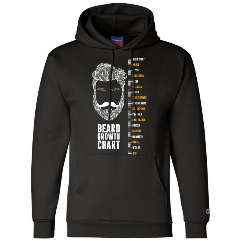 Epic Beard Growth Chart T-shirt, By Zany Brainy Champion Hoodie | Artistshot