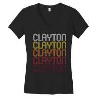 Clayton, Ny Vintage Style New York Women's V-neck T-shirt | Artistshot