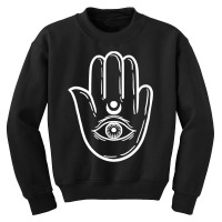 Hand Eye Hamsa Minimal Art Chanukah Festival Jewish Gift Youth Sweatshirt | Artistshot