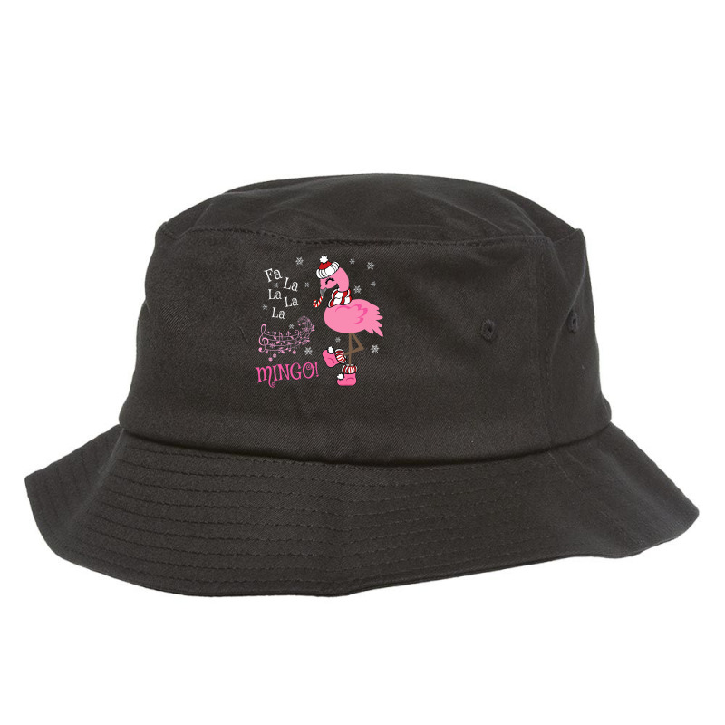 Cute Fa La La Mingo Candy Cane Christmas Flamingo Bucket Hat | Artistshot