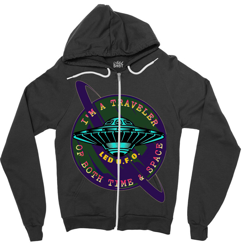 Traveler Of Time & Space Zipper Hoodie by PhoebeBaird | Artistshot