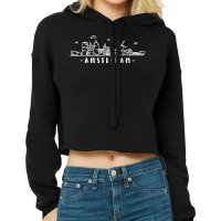 Amsterdam Skyline Vintage Netherlands Holland Dutch Souvenir T Shirt Cropped Hoodie | Artistshot