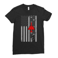 F-4 Phantom Fighter Jet Airplane American Flag Runway F4 Ladies Fitted T-shirt | Artistshot